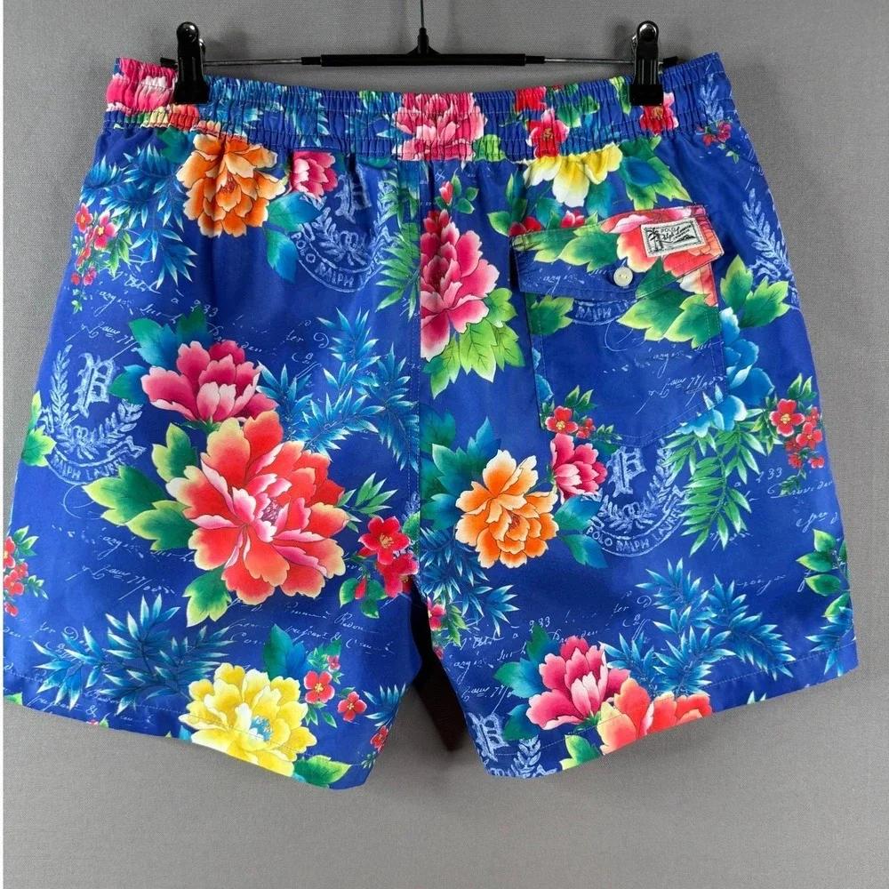 Polo Ralph Lauren Swim Trunks Mens XL Blue‎ Tropical Traveler 5.75